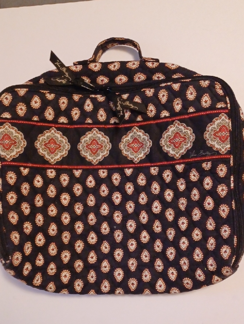 Vera Bradley Train Case "Classic Black" Pattern Retired Quilted Travel Case